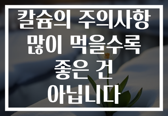 칼슘의 주의사항 많이 먹을수록 좋은 건 아닙니다