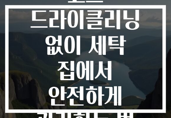 코트 드라이클리닝 없이 세탁 집에서 안전하게 관리하는 법
