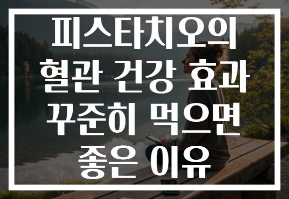 피스타치오의 혈관 건강 효과 꾸준히 먹으면 좋은 이유