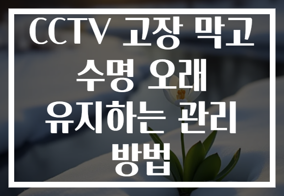 CCTV 고장 막고 수명 오래 유지하는 관리 방법