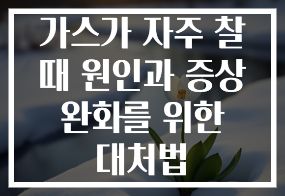 가스가 자주 찰 때 원인과 증상 완화를 위한 대처법