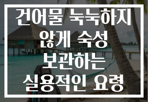 건어물 눅눅하지 않게 숙성 보관하는 실용적인 요령