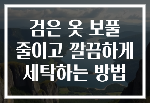 검은 옷 보풀 줄이고 깔끔하게 세탁하는 방법