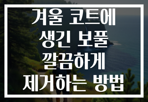 겨울 코트에 생긴 보풀 깔끔하게 제거하는 방법