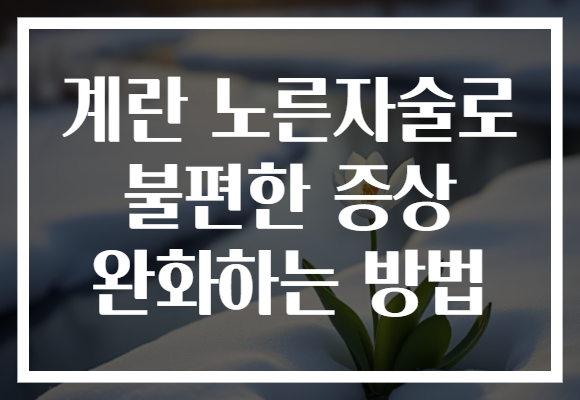 계란 노른자술로 불편한 증상 완화하는 방법
