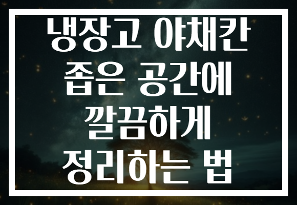 냉장고 야채칸 좁은 공간에 깔끔하게 정리하는 법