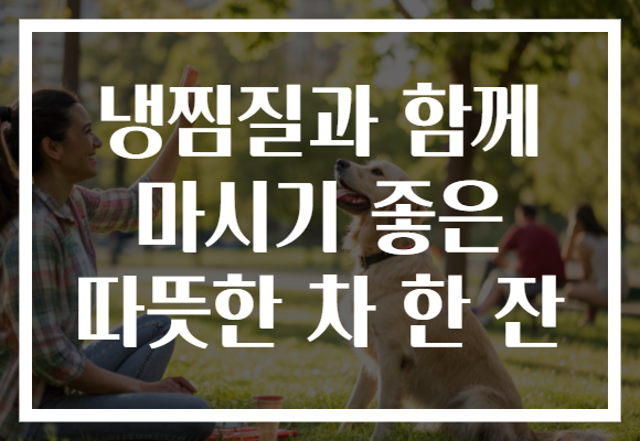 냉찜질과 함께 마시기 좋은 따뜻한 차 한 잔