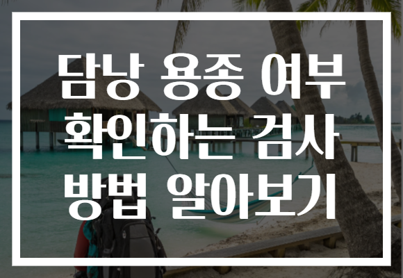 담낭 용종 여부 확인하는 검사 방법 알아보기
