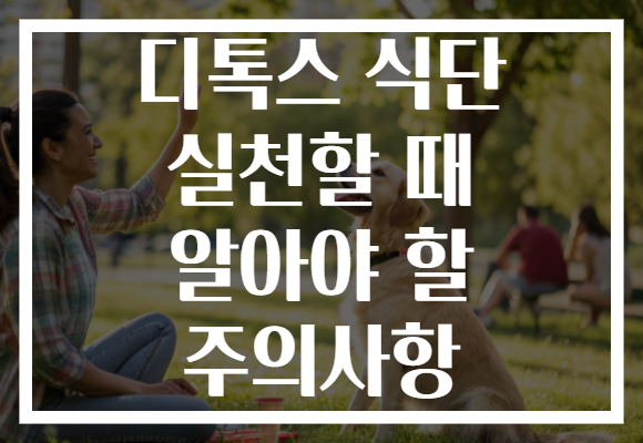 디톡스 식단 실천할 때 알아야 할 주의사항