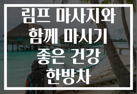 림프 마사지와 함께 마시기 좋은 건강 한방차