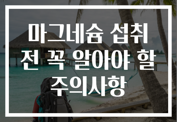 마그네슘 섭취 전 꼭 알아야 할 주의사항