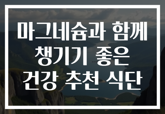 마그네슘과 함께 챙기기 좋은 건강 추천 식단