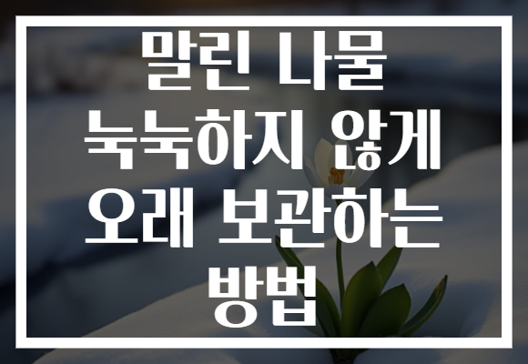 말린 나물 눅눅하지 않게 오래 보관하는 방법
