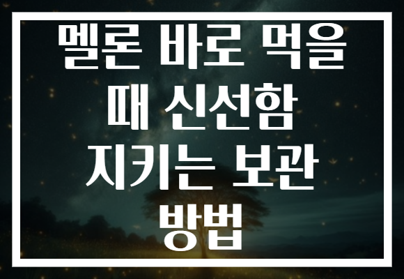 멜론 바로 먹을 때 신선함 지키는 보관 방법