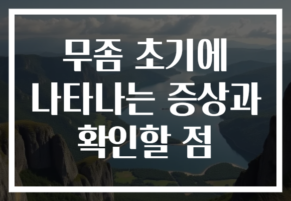 무좀 초기에 나타나는 증상과 확인할 점