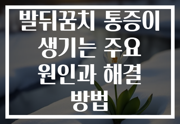 발뒤꿈치 통증이 생기는 주요 원인과 해결 방법