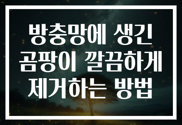 방충망에 생긴 곰팡이 깔끔하게 제거하는 방법