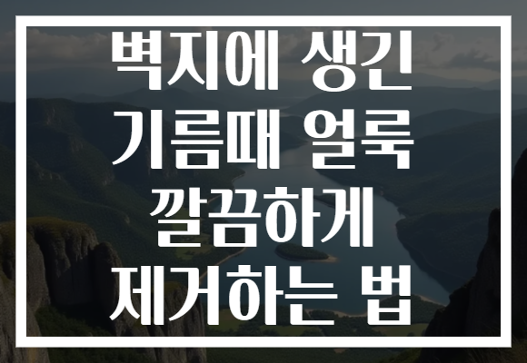 벽지에 생긴 기름때 얼룩 깔끔하게 제거하는 법