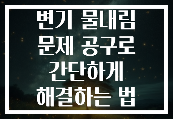 변기 물내림 문제 공구로 간단하게 해결하는 법