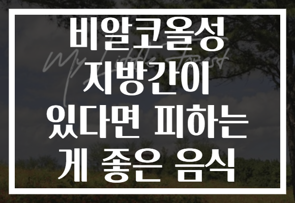 비알코올성 지방간이 있다면 피하는 게 좋은 음식