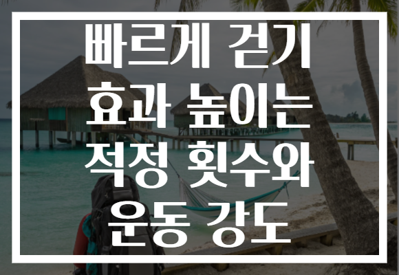 빠르게 걷기 효과 높이는 적정 횟수와 운동 강도
