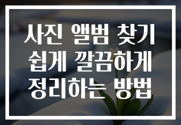 사진 앨범 찾기 쉽게 깔끔하게 정리하는 방법