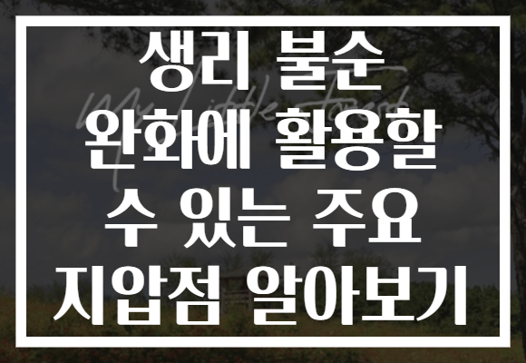 생리 불순 완화에 활용할 수 있는 주요 지압점 알아보기