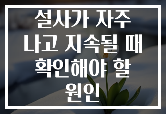설사가 자주 나고 지속될 때 확인해야 할 원인