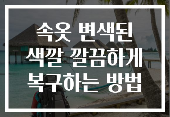 속옷 변색된 색깔 깔끔하게 복구하는 방법