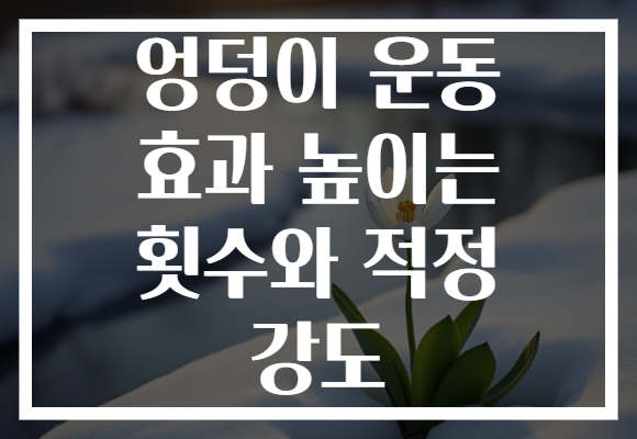 엉덩이 운동 효과 높이는 횟수와 적정 강도