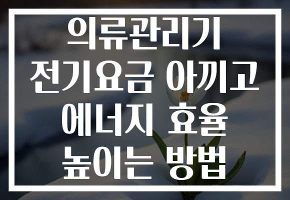 의류관리기 전기요금 아끼고 에너지 효율 높이는 방법