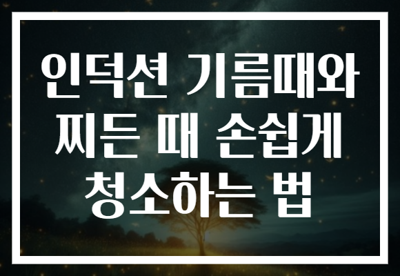 인덕션 기름때와 찌든 때 손쉽게 청소하는 법