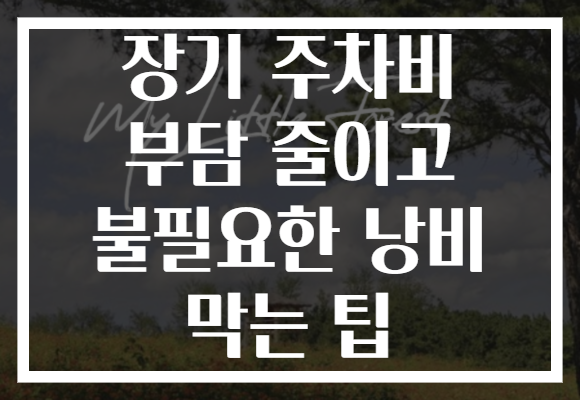장기 주차비 부담 줄이고 불필요한 낭비 막는 팁
