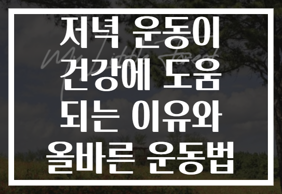 저녁 운동이 건강에 도움 되는 이유와 올바른 운동법