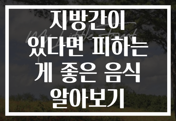 지방간이 있다면 피하는 게 좋은 음식 알아보기