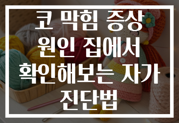 코 막힘 증상 원인 집에서 확인해보는 자가 진단법