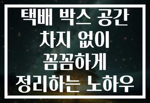 택배 박스 공간 차지 없이 꼼꼼하게 정리하는 노하우