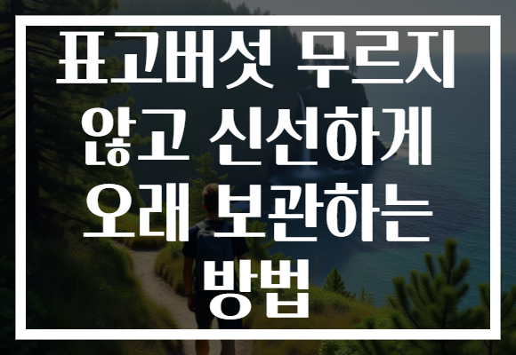 표고버섯 무르지 않고 신선하게 오래 보관하는 방법