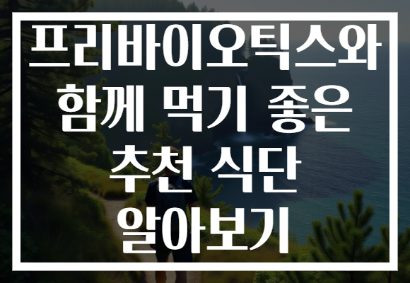 프리바이오틱스와 함께 먹기 좋은 추천 식단 알아보기