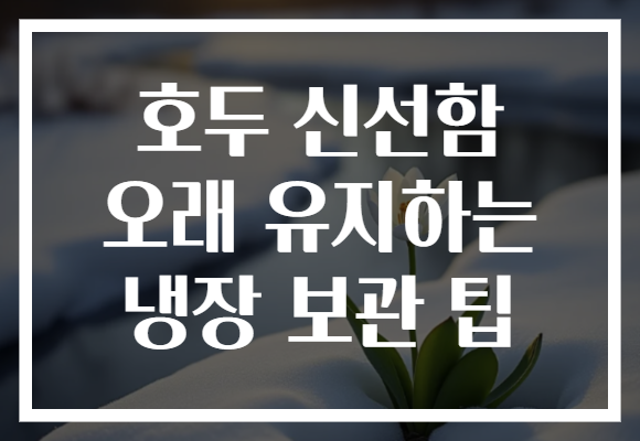 호두 신선함 오래 유지하는 냉장 보관 팁