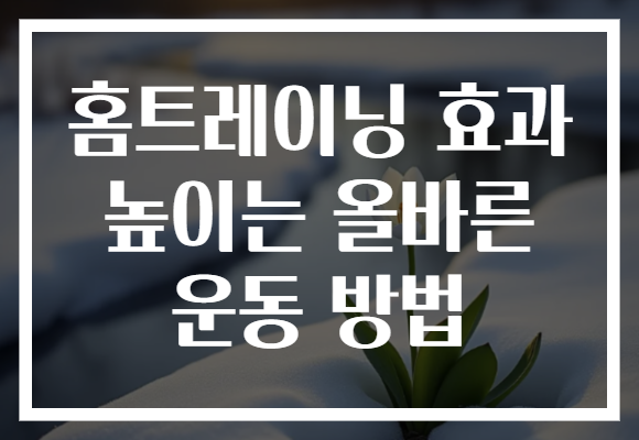 홈트레이닝 효과 높이는 올바른 운동 방법