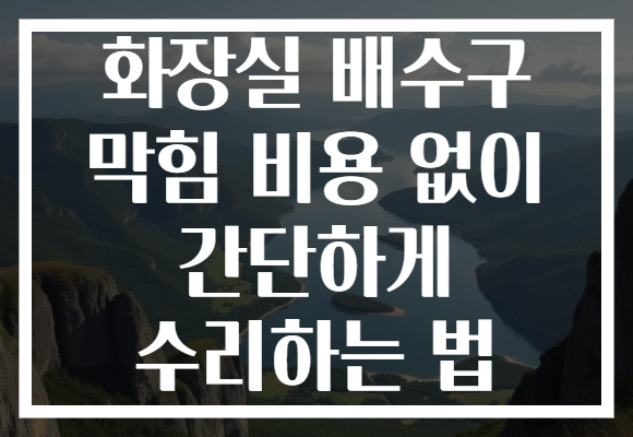 화장실 배수구 막힘 비용 없이 간단하게 수리하는 법