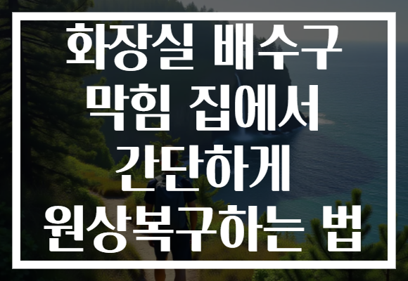 화장실 배수구 막힘 집에서 간단하게 원상복구하는 법