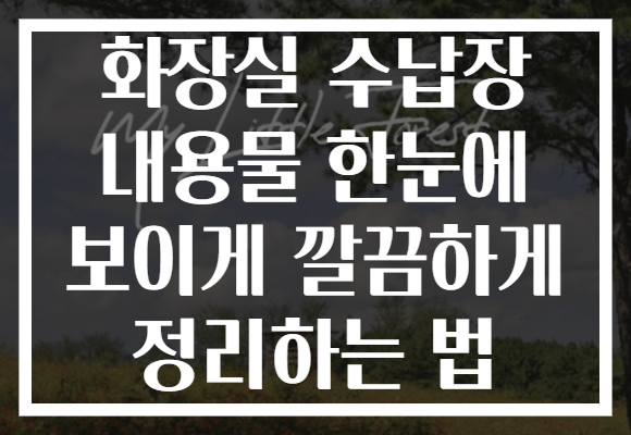 화장실 수납장 내용물 한눈에 보이게 깔끔하게 정리하는 법