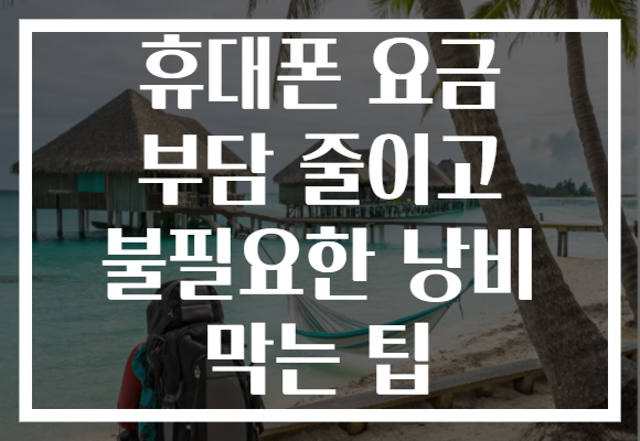 휴대폰 요금 부담 줄이고 불필요한 낭비 막는 팁