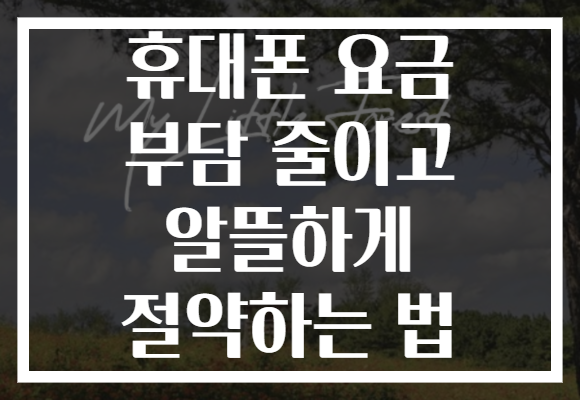 휴대폰 요금 부담 줄이고 알뜰하게 절약하는 법