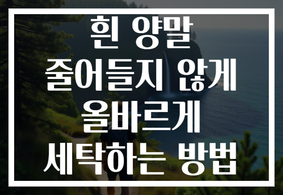 흰 양말 줄어들지 않게 올바르게 세탁하는 방법