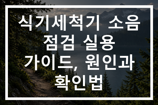 식기세척기 소음 점검 실용 가이드, 원인과 확인법