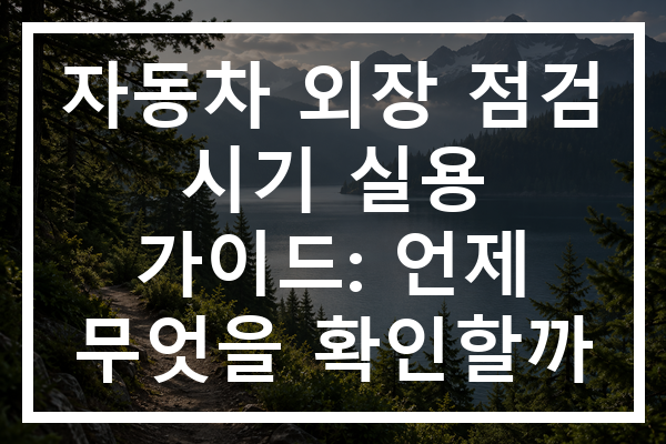 자동차 외장 점검 시기 실용 가이드: 언제 무엇을 확인할까