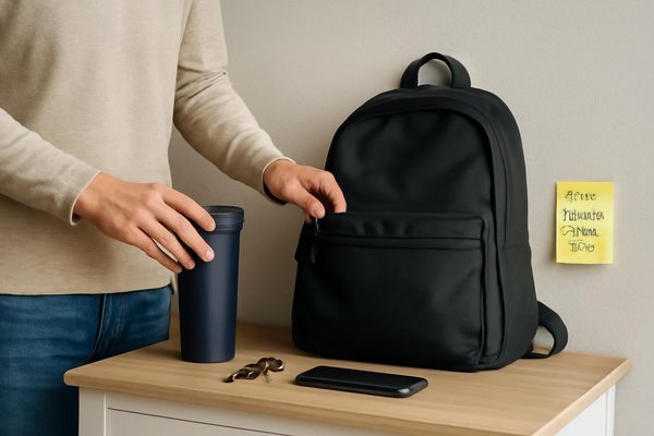 외출 준비를 습관으로 만드는 방법은 무엇인가요 관련 AI 생성 예시 이미지